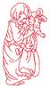 Girl with Doll (Redwork)
