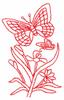 Butterflies and Blossom #3 (Redwork)
