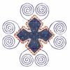 Cross and Swirls Open Edge Reverse Applique