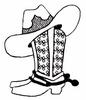 Cowboy Boots and Hat ( Trapunto )