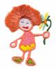 Fringed Hair Girl with Flower