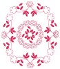 Floral Swag - Redwork (Square Hoop)