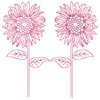 Sunflowers - Redwork (Square Hoop)