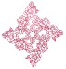Cabbage Rose - Redwork (Square Hoop)