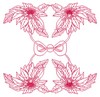 Linked Poinsettias - Redwork (Square Hoop)