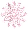 Daisy Ribbons - Redwork (Square Hoop)