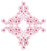 Floral Diamond - Redwork (Square Hoop)
