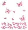 Butterflies and Blooms - Redwork (Square Hoop)