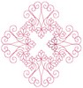 Leaf Flourish - Redwork (Square Hoop)