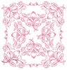 Floral Pattern - Redwork (Square Hoop)