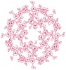 Double Pansy Ring - Redwork (Square Hoop)