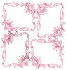 Four Square Flourish - Redwork (Square Hoop)