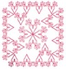 Budding Hearts - Redwork (Square Hoop)