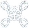 Four Scalloped Leaves with Center Flower (Square Hoop)