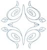 Four Corner Swirling Leaves (Square Hoop)