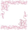 Leafy Border -Redwork (Square Hoop)