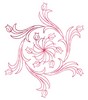 Turning Flower Buds -Redwork (Square Hoop)