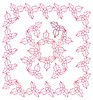 Holly Square -Redwork (Square Hoop)