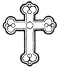 Crown tipped Cross - small outline