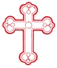 Crown tipped Cross - large outline