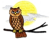 Owl with Moon in Background