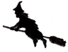Witch on Broom Silhouette