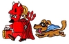 Devil and Dog Trick or Treaters