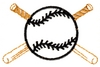 Baseball (large) with crossed bats