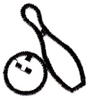 Bowling Ball and Pin -Satin stitch