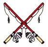 Crossed fishing poles