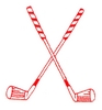Crossed golf clubs - outline