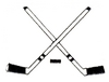 Crossed Hockey sticks with puck