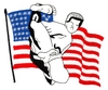 Karate with Flag in Background