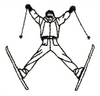 Spread-eagle Ski Jumper- outline