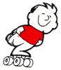 Happy Roller Skating Boy