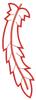Mardi Gras Curved Feather - large