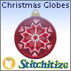 Applique Christmas Globe Ornaments - Pack